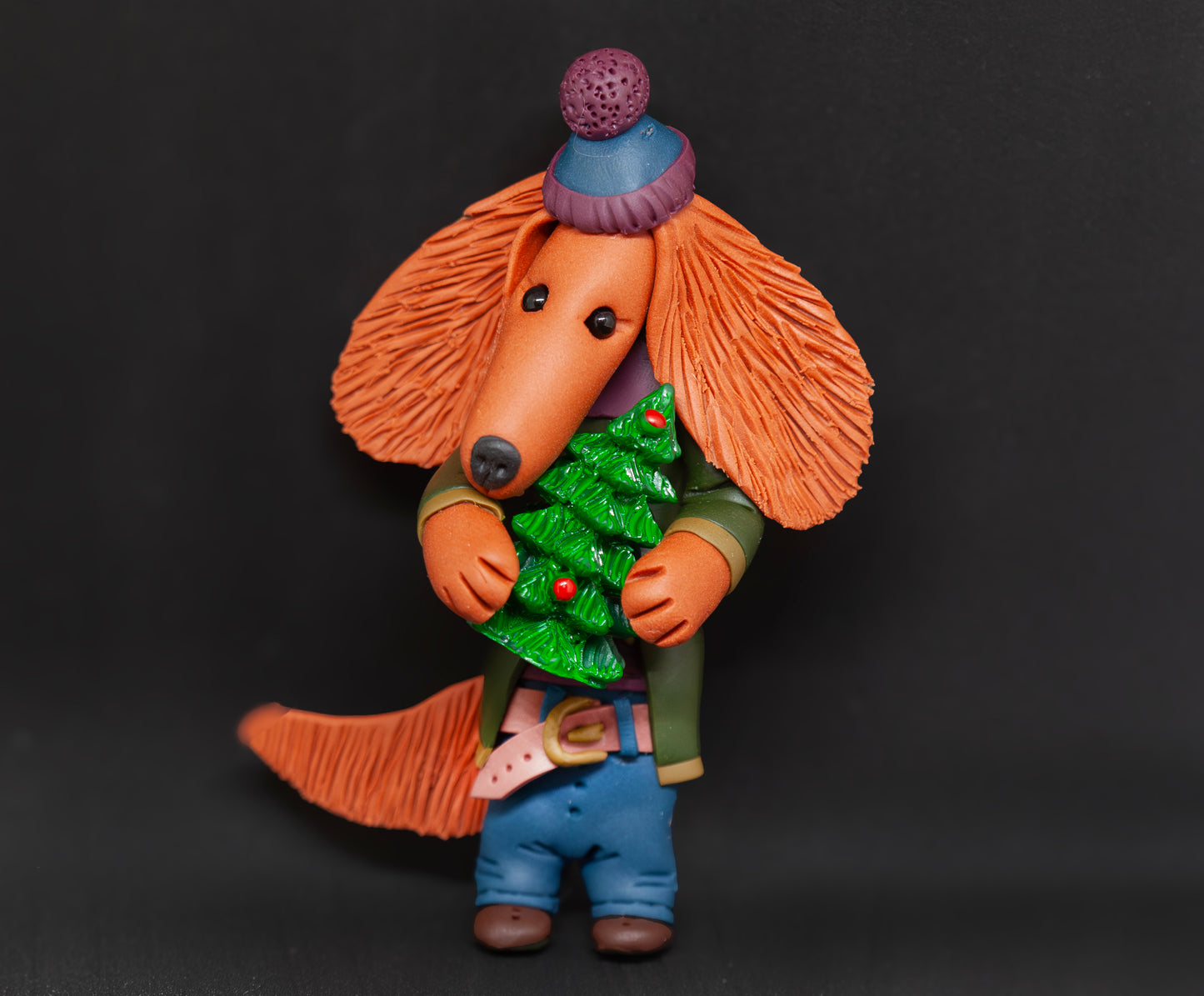 Handmade Dachshund Figurine Ornament