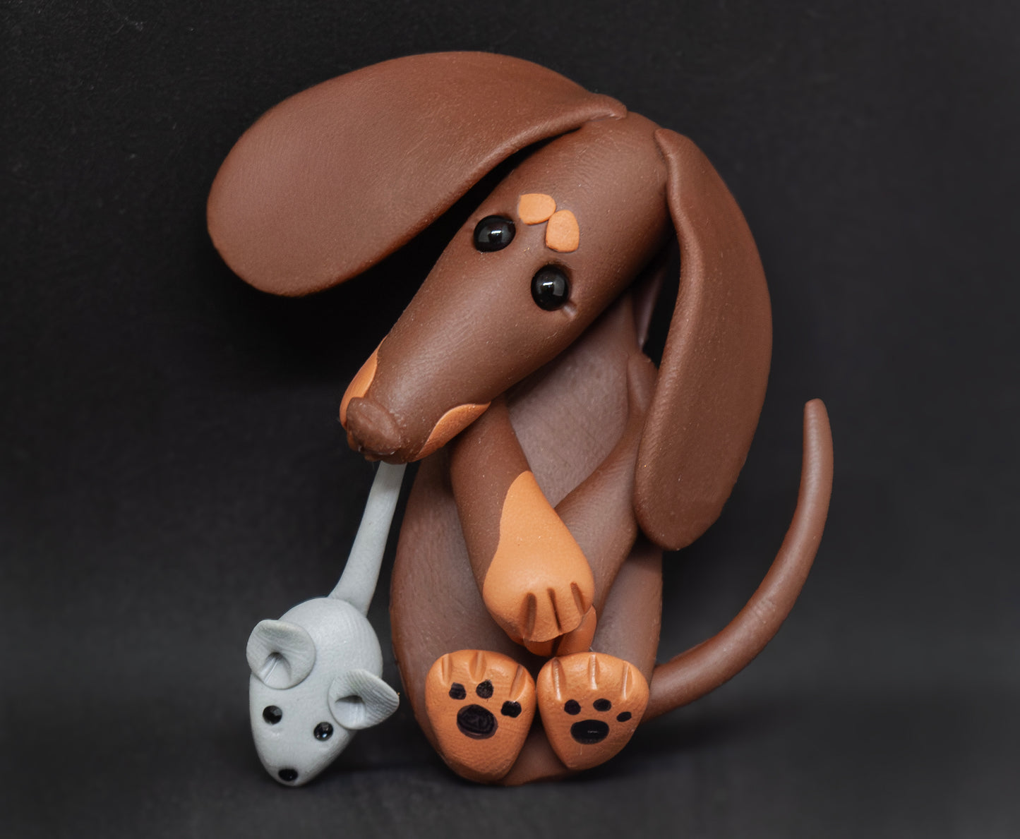 Handmade Dachshund Figurine Ornament