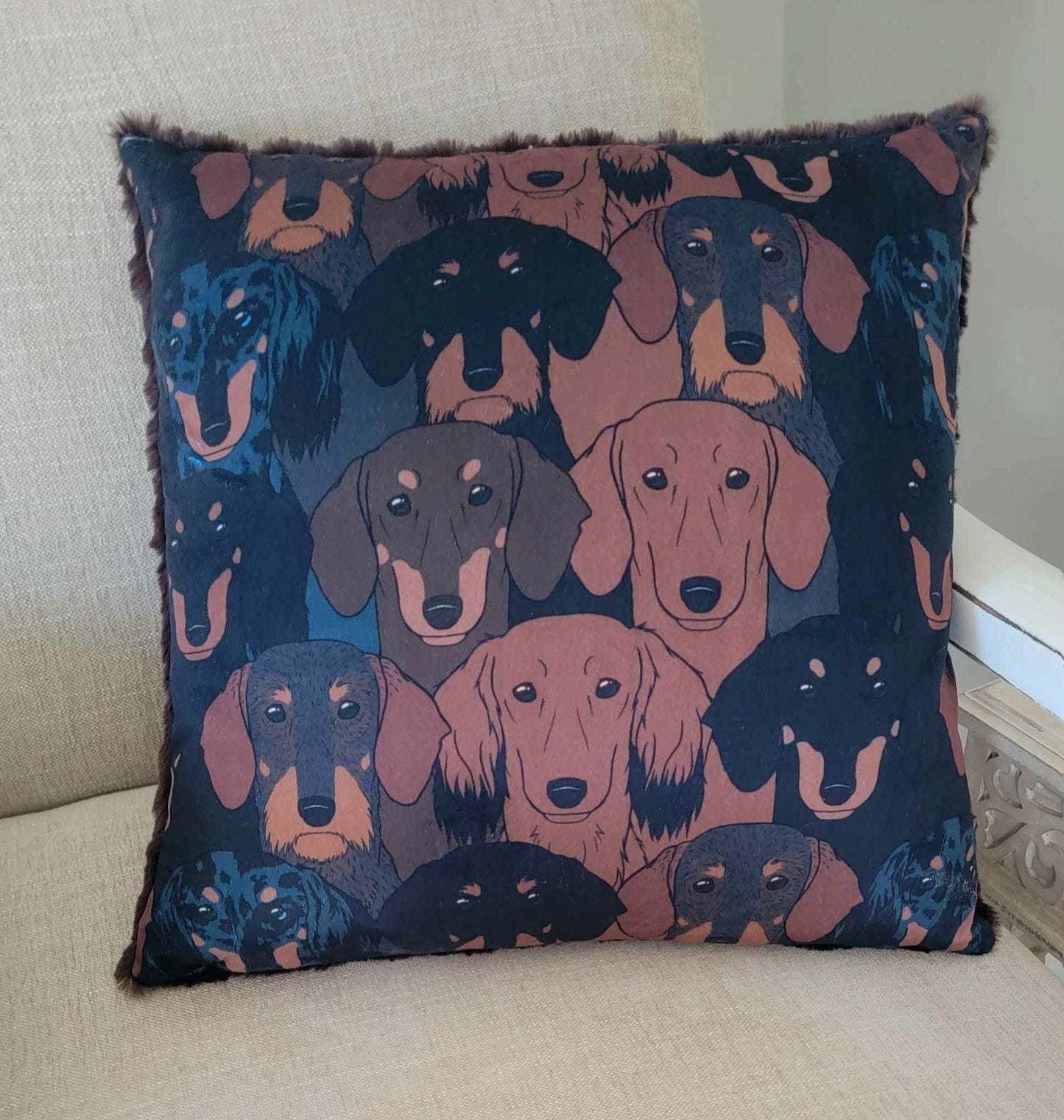 I Love Dachshunds LUXE Minky Pillow