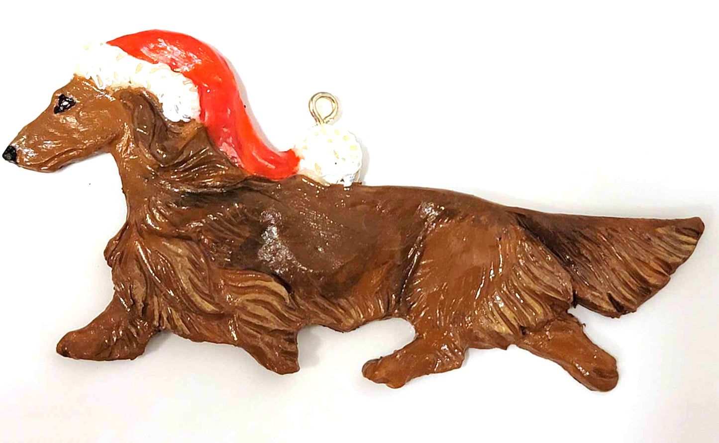 Red Long Handpainted Dachshund Figurine Ornament