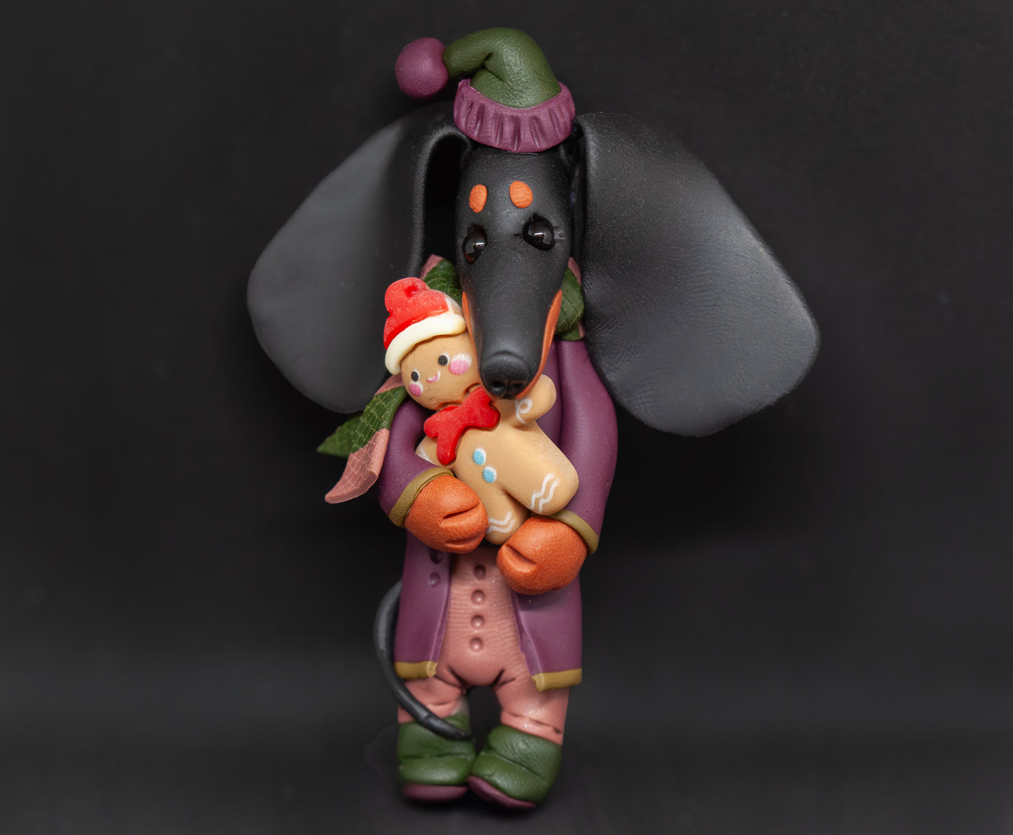 Handmade Dachshund Figurine Ornament