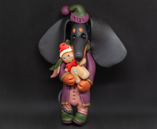 Handmade Dachshund Figurine Ornament