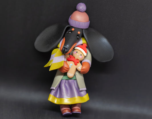 Handmade Dachshund Figurine Ornament