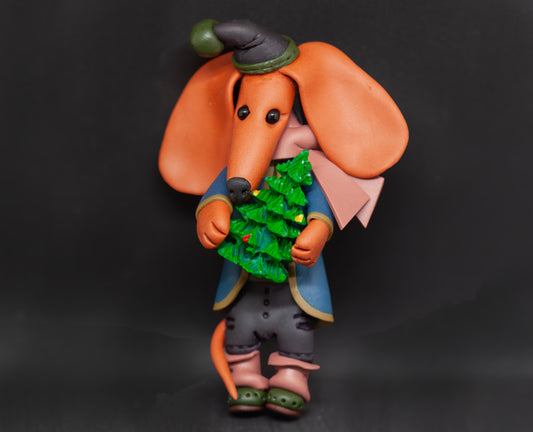 Handmade Dachshund Figurine Ornament