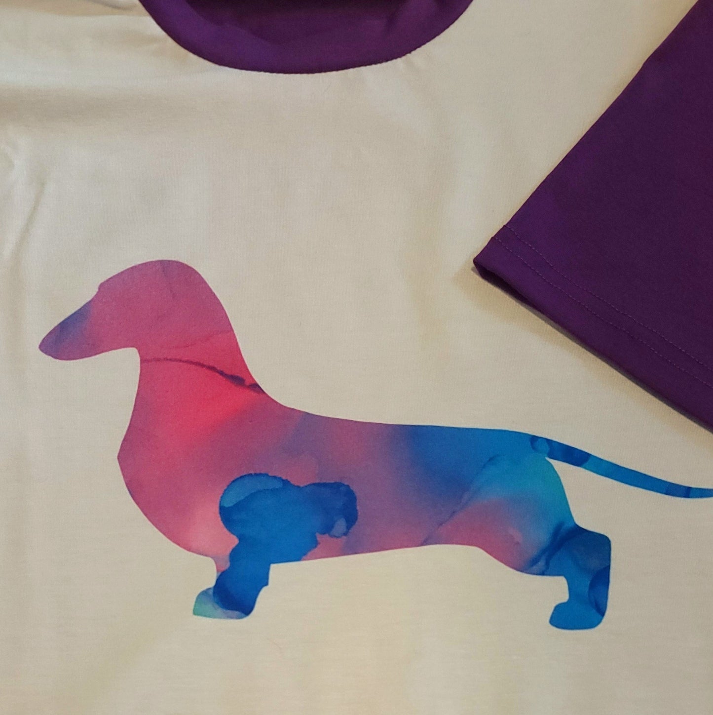 Super Premium Unisex Short Sleeve T-Shirt, purple/white, size M